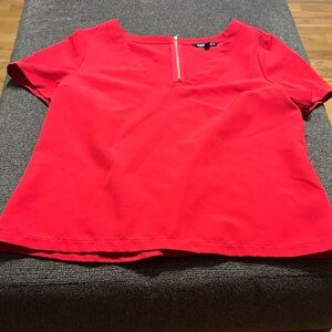 Express Vibrant Red Short Sleeve Top